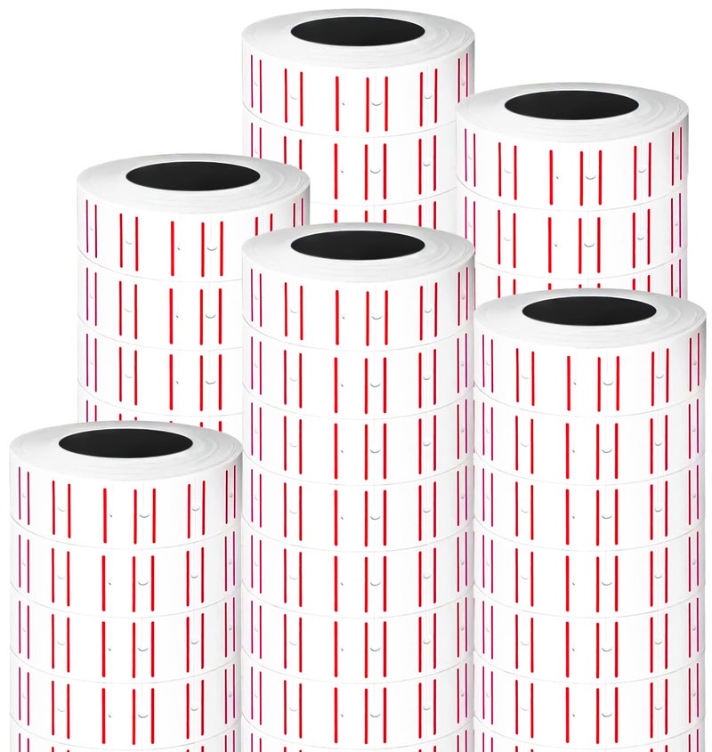 MotBach 15000Pcs 30Rolls Price Stickers Price Tags Labels for Mx-5500 Labeller, White Price Gun Labels Stickers Tags White Pricemarker Machine Sticker Label tag - Image 1